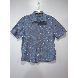 Taylor Vintage Luxeperformance Mens Button-Down Collard Shirt Size Large Gray Wi